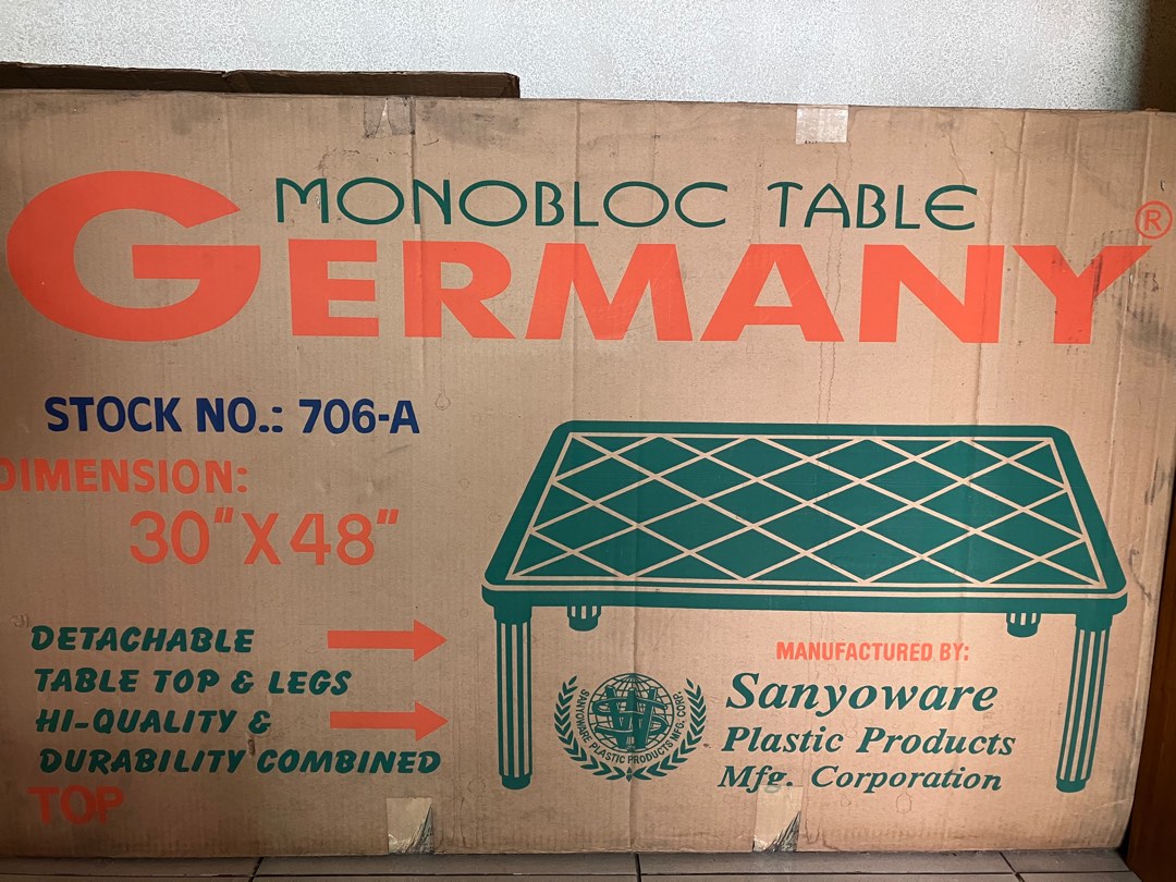 Germany Monobloc Table 30x48 on Carousell