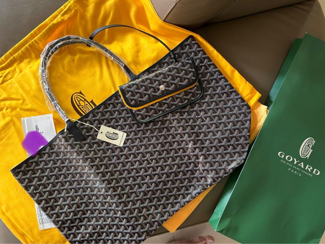 Goyard GM St Louis Tote in Black/Tan, Women's Fashion, Bags & Wallets, Tote  Bags on Carousell