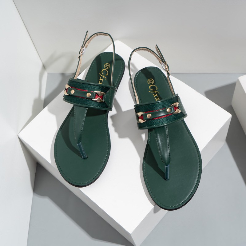 Green sandals, Women's Fashion, Footwear, Sandals on Carousell