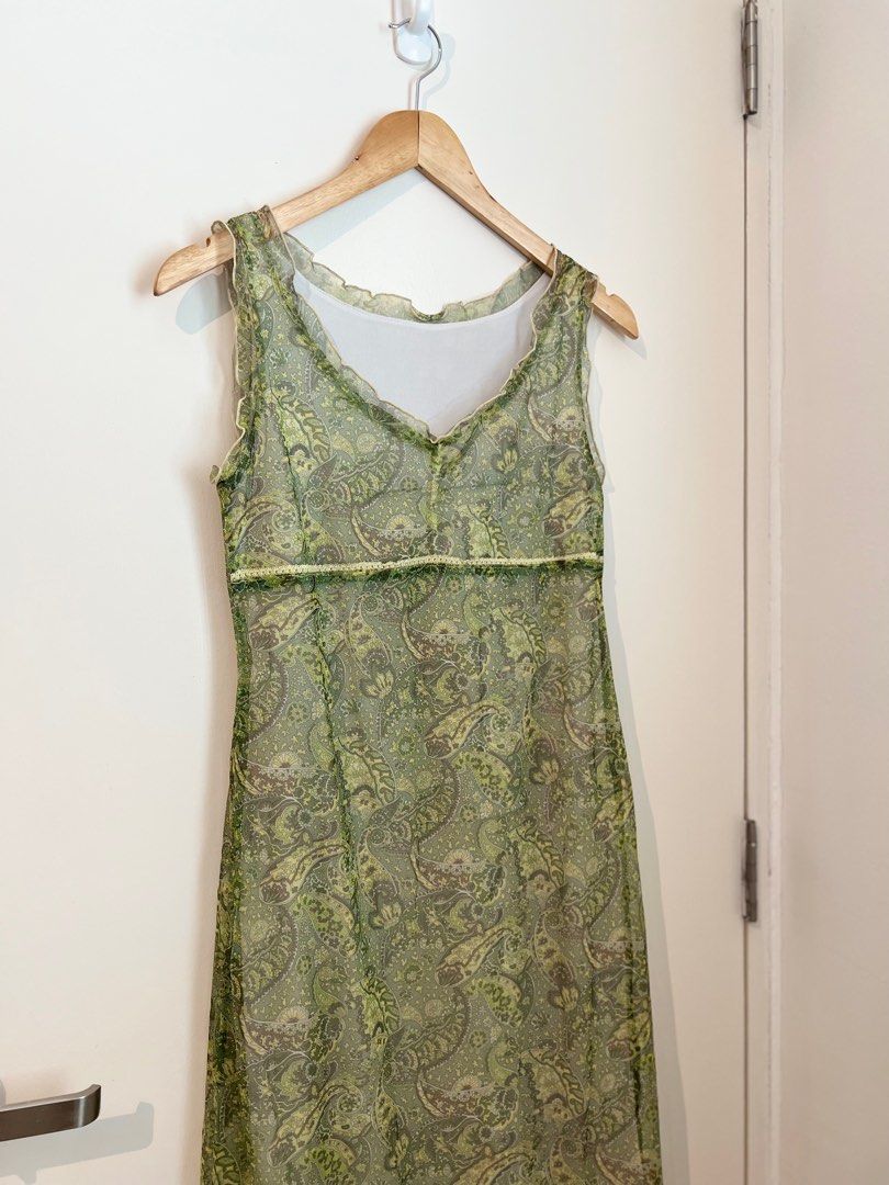 green y2k dress Y2K Lime Green Chiffon Dress - XS main image 1