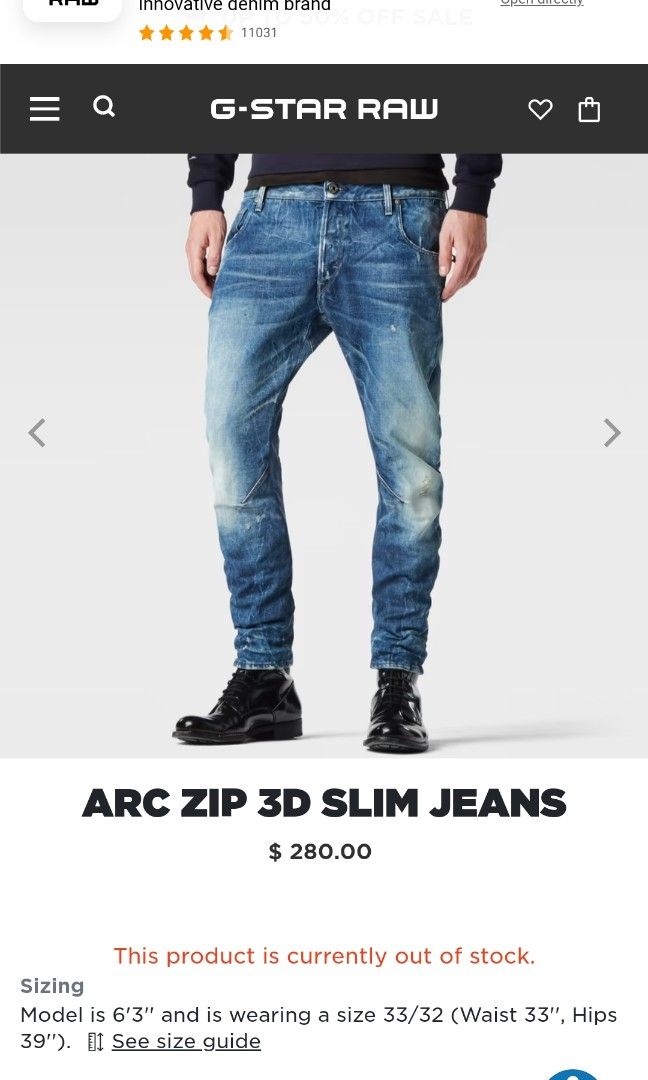 G star arc zip 3d slim jeans deals