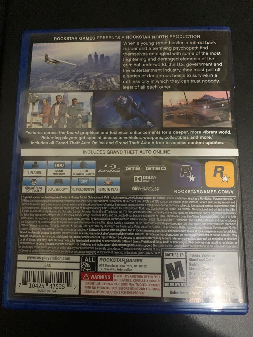 GTA V PS4 GAME, Video Gaming, Video Games, PlayStation on Carousell