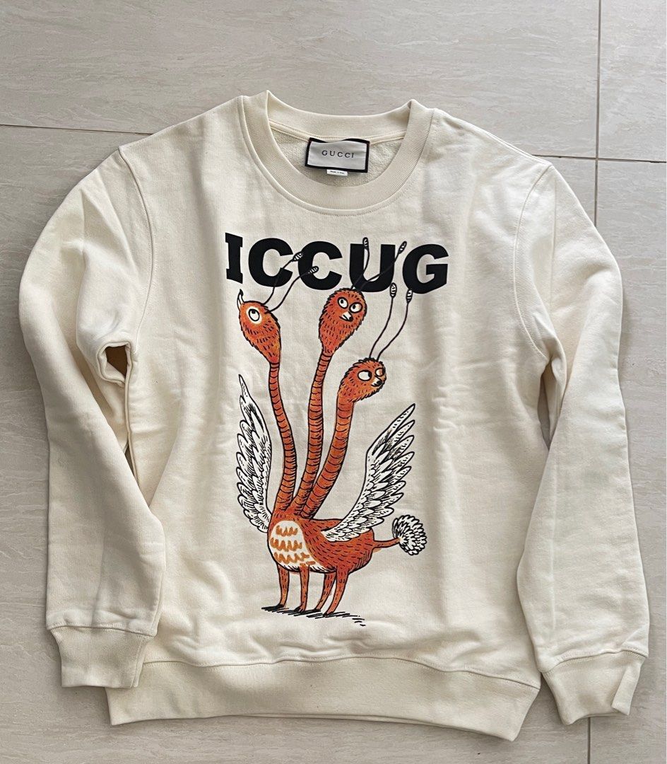 Gucci ICCUG 3 Heads cotton-jersey sweatshirt, Women's Fashion, Tops, Other  Tops on Carousell