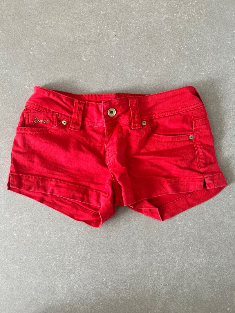 Girls red clearance denim shorts
