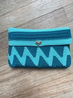 HANDMADE Crochet yarn clutch bag