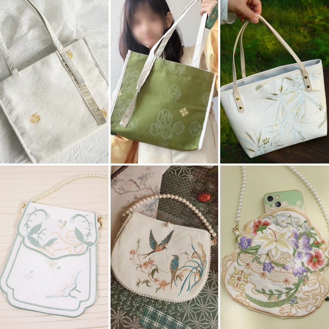 Hanfu Bags Embroidered Embroidery Chinese Traditional Clothing Costume Qipao Cheongsam Bag Purse Tote