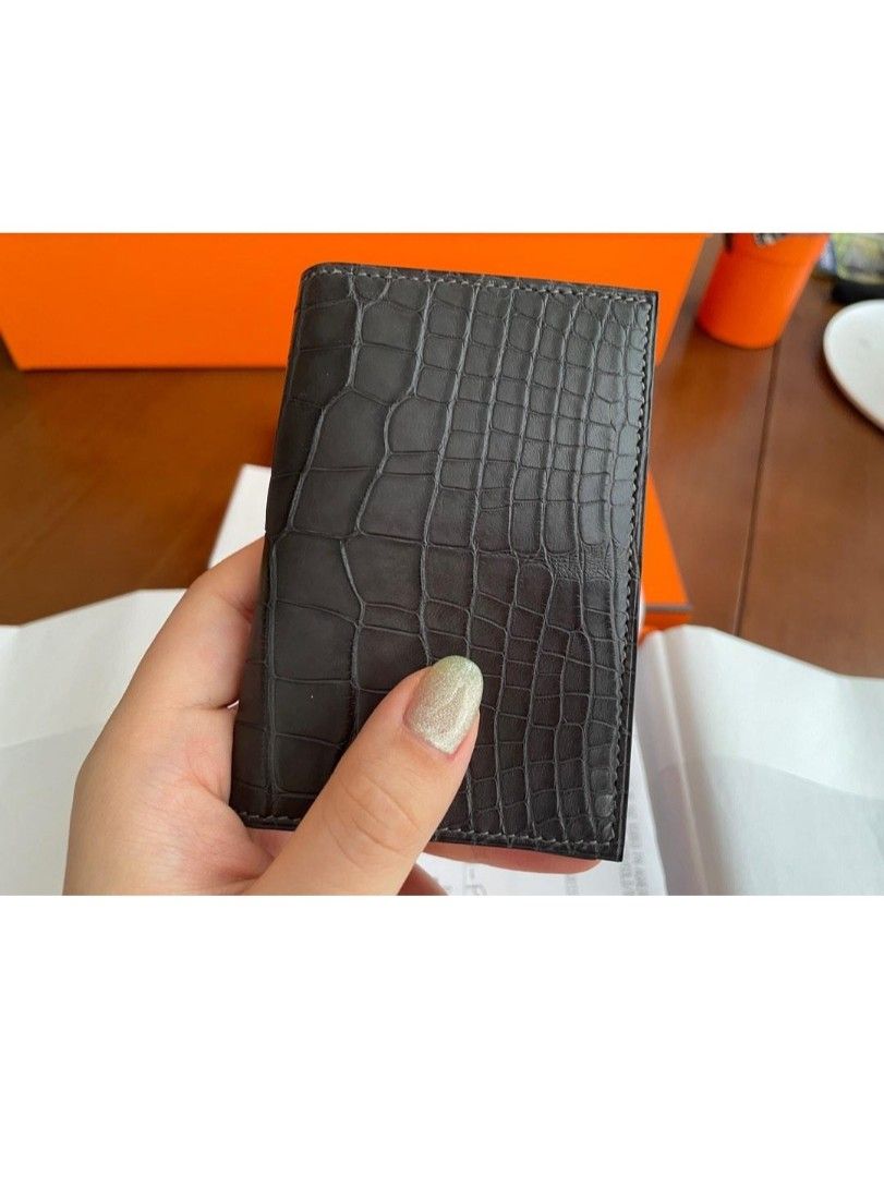 Hermes MC2 Card Holder in Matt Graphite Alligator Leather – Brands