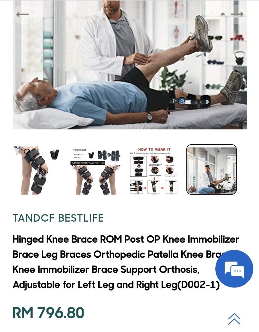 Hinged Knee Brace ROM Post OP Knee Immobilizer Leg Braces Orthopedic  Patella