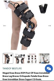 Fracture Hinged Knee Brace ROM Post OP Knee Immobilizer Brace Leg Braces Orthopedic Patella Knee Brace Knee Immobilizer Brace Support Orthosis, Adjustable for Left Leg and Right Leg(D002-1)