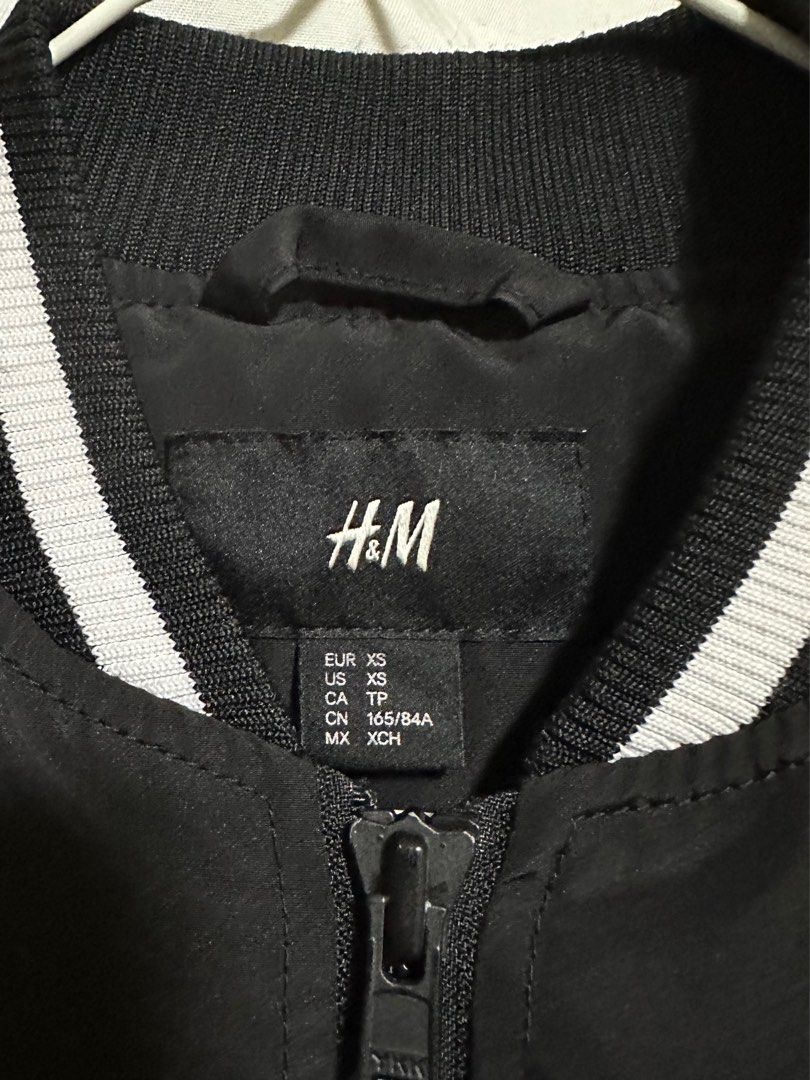 H M Black baseball bomber varsity jacket Men s Fashion Coats