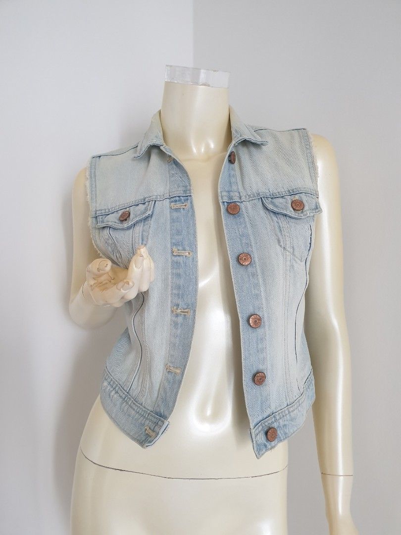 H&m denim vest women deals