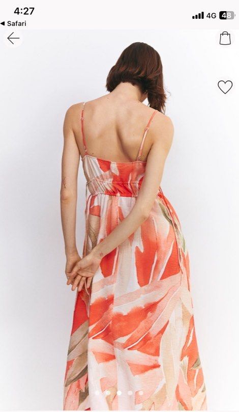 h&m red drawstring dress