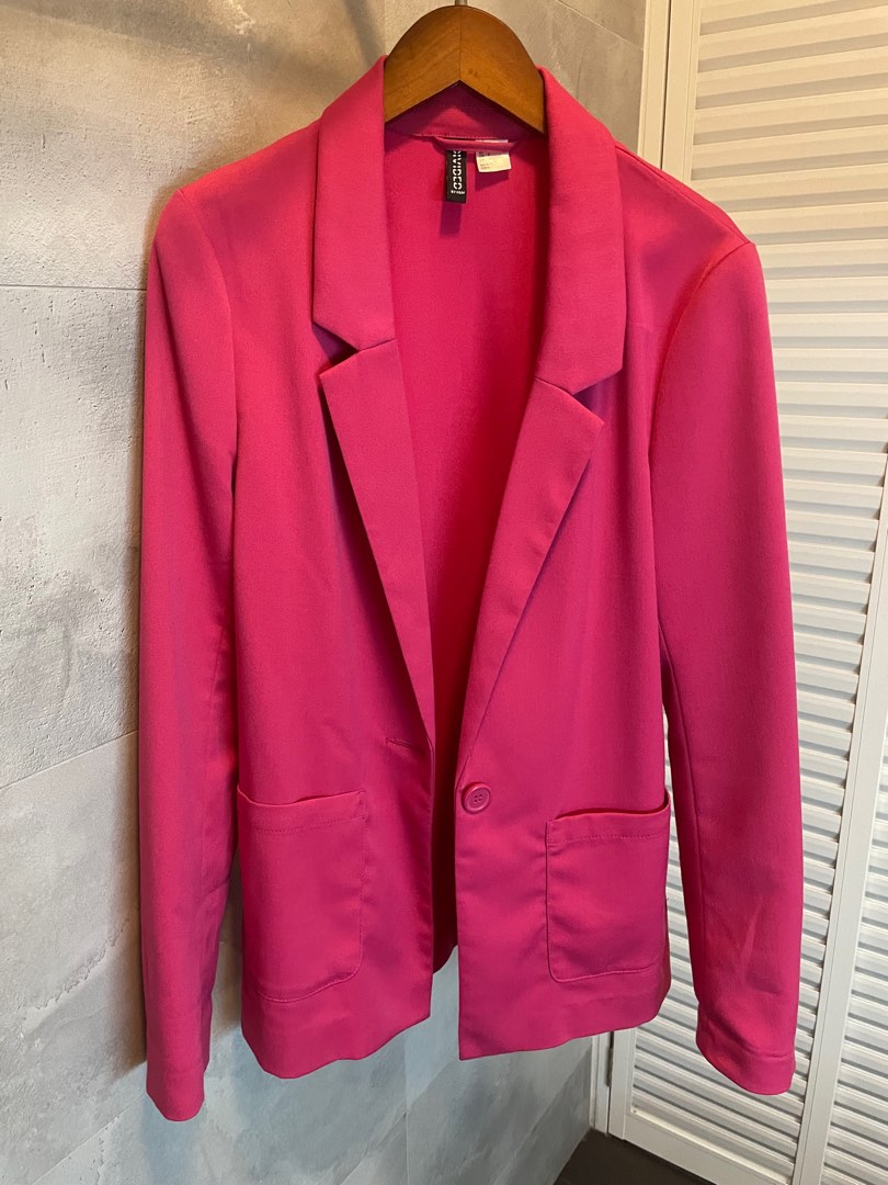 Hot pink hotsell blazer h&m