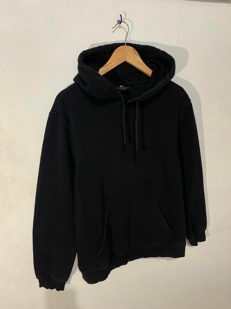 Plain black top hoodie h&m