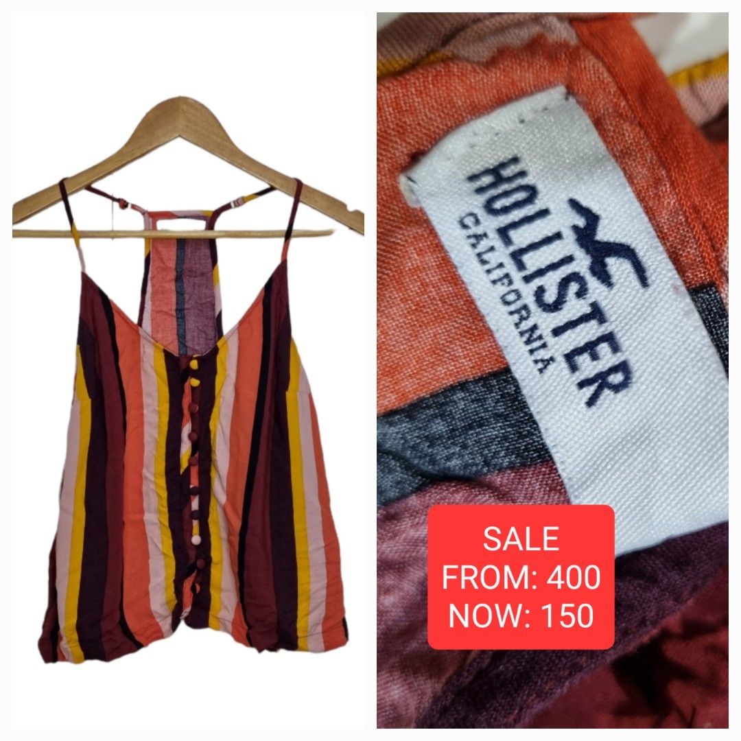 Hollister striped top, Women's Fashion, Tops, Sleeveless on Carousell