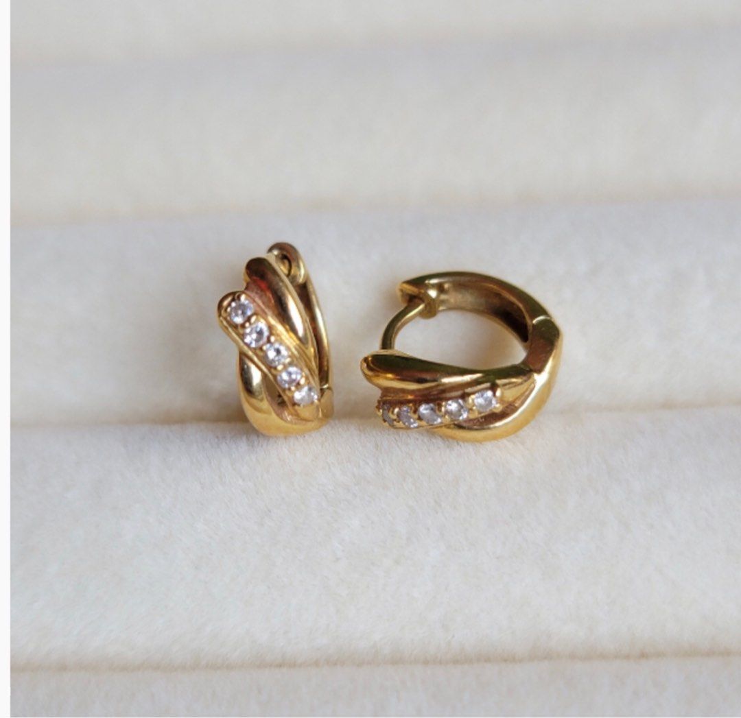 E.B.belle Hollow Wound Knotted U-shaped Hoop Earrings 18K Gold Plated 316L  Jewelry Designed Stainless Steel Women's Earrings - AliExpress