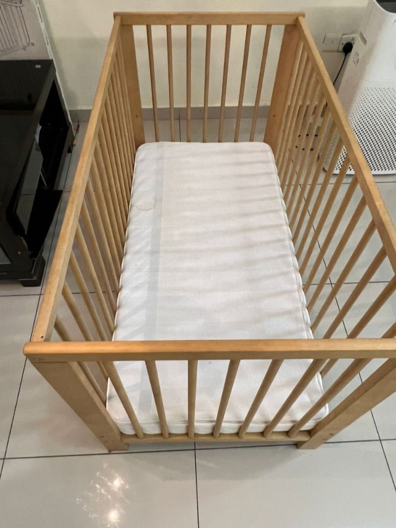 IKEA Baby Cot (Sniglar)+ IKEA Vyssa & Free rubber mattress, Babies