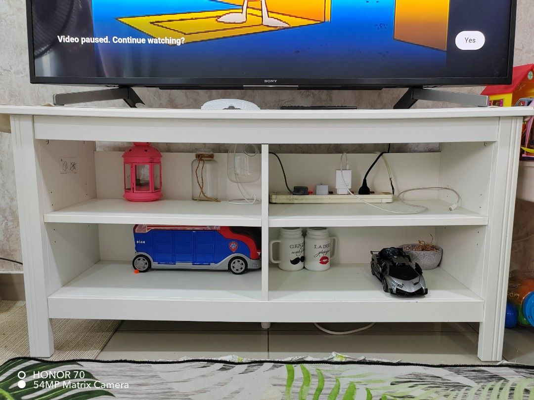 Ikea brusali tv online stand white