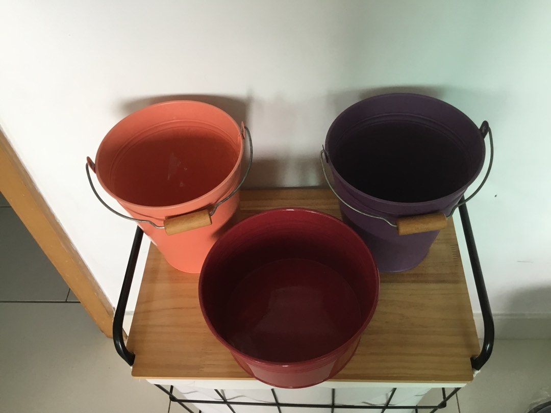 IKEA, tin canned buckets, Furniture & Home Living, Home Decor, Other