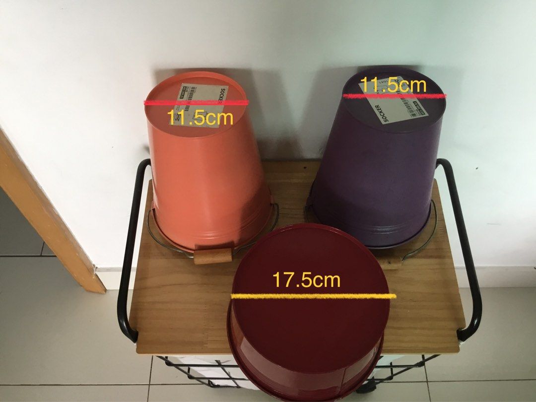 IKEA, tin canned buckets, Furniture & Home Living, Home Decor, Other