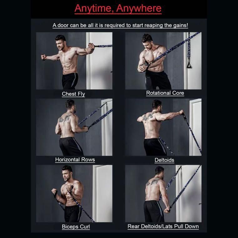 Innstar Resistance band 15kg x6 and Bar, Sports Equipment, Exercise ...