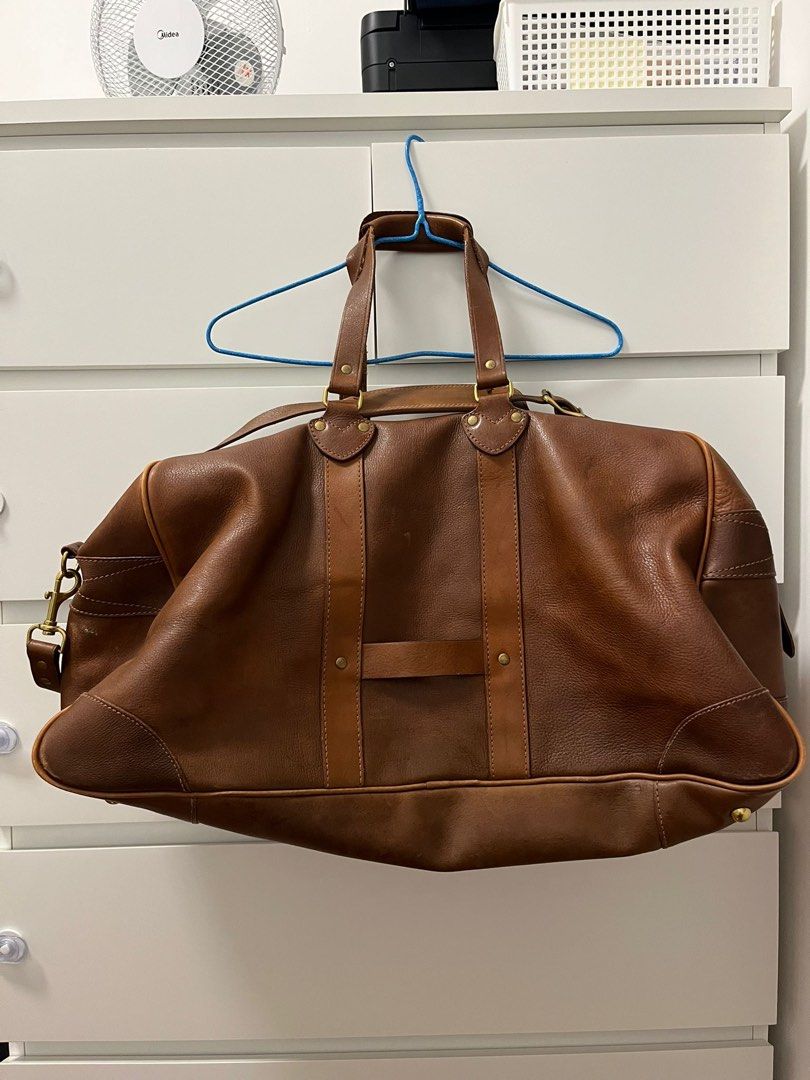 J crew leather deals weekender bag