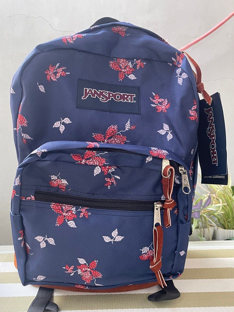 Jansport navy blue floral backpack discount