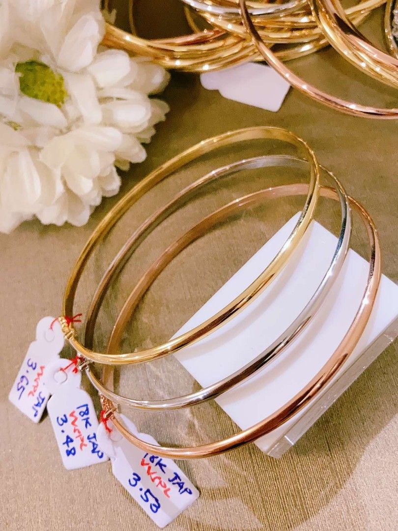 Japan Gold bangle 18K on Carousell