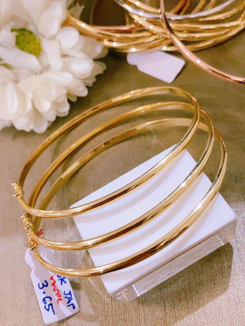 Japan Gold bangle 18K on Carousell
