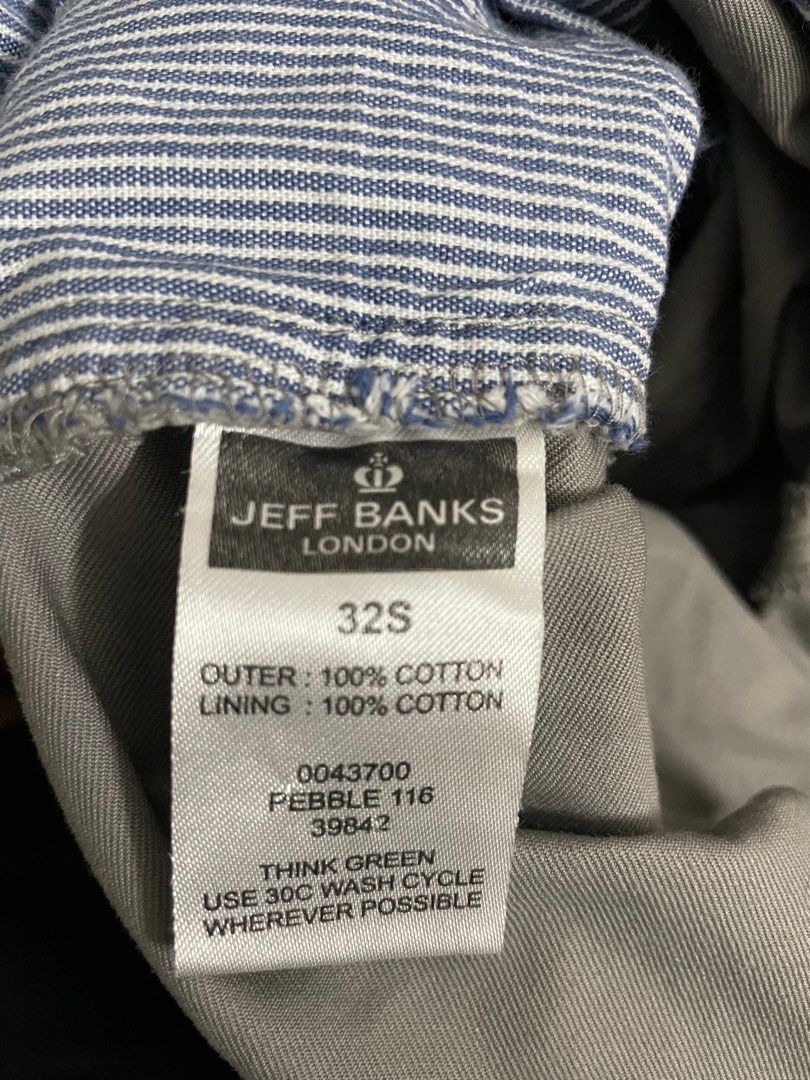 Mens Charcoal Regular Fit Suit Trousers  Jeff Banks