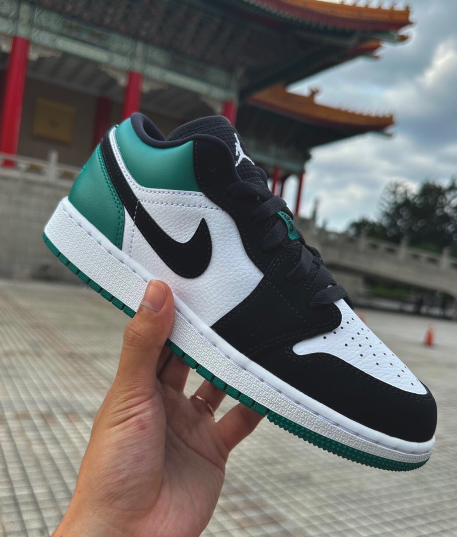 Jordan 1 Low Mystic Green Men s Fashion Footwear Sneakers on