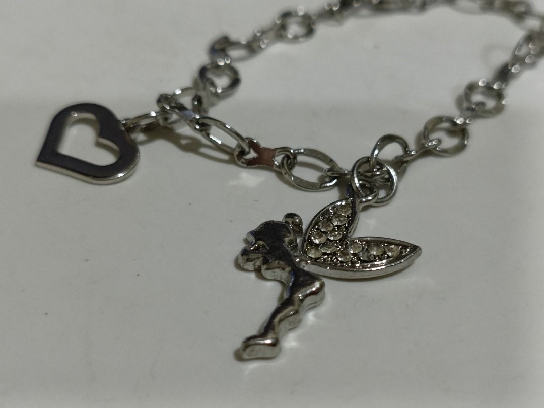 Lady Angel Cute Silver Chain Link Minimalist Love Bracelet Bangles Wedding Dinner Charms Dangle