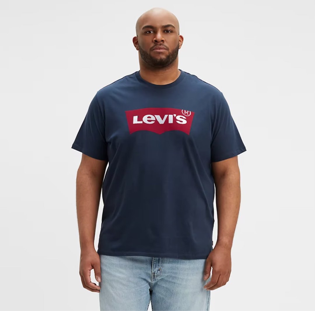 Levi s Classic Logo Tee Dress Navy Blue Men s Fashion Tops