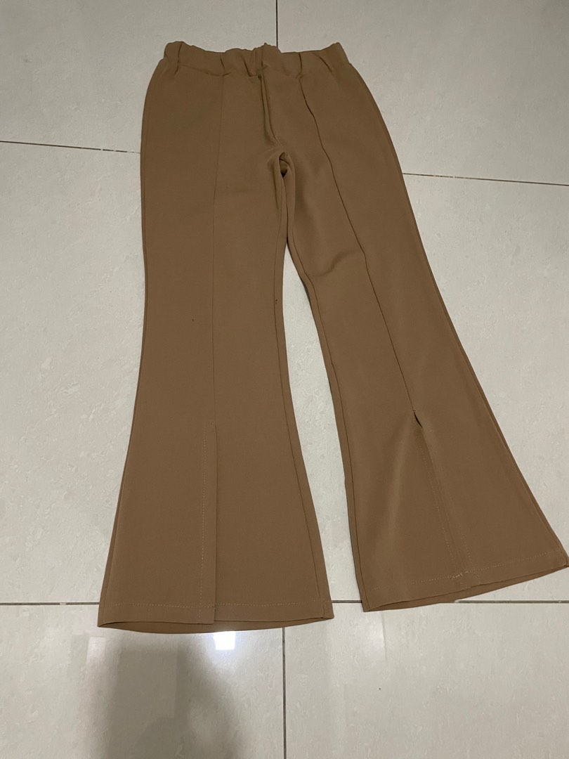 Light Brown Flare Pants, Women's Fashion, Bottoms, Other Bottoms on ...
