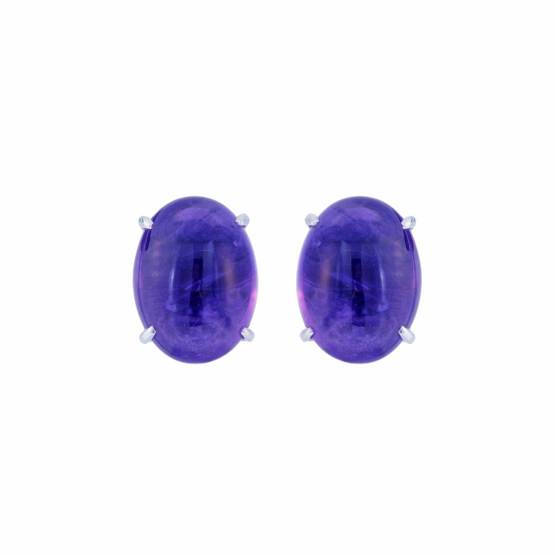 Purple gemstone earrings outlet