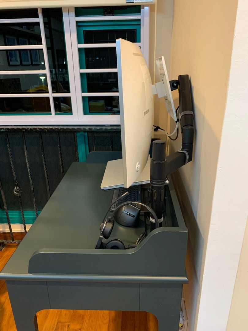 LOMMARP Desk with Monitor Arm, Furniture & Home Living, Furniture ...