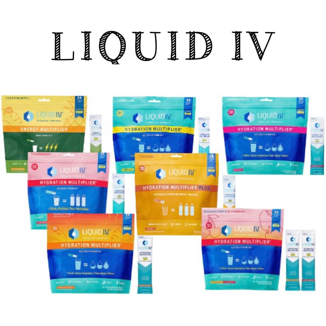 ☘️Loose or Bag Liquid I.V. Hydration Multiplier PLUS Immune Support Fresh  Tangerine /Strawberry -From USA, Food & Drinks, Beverages on Carousell