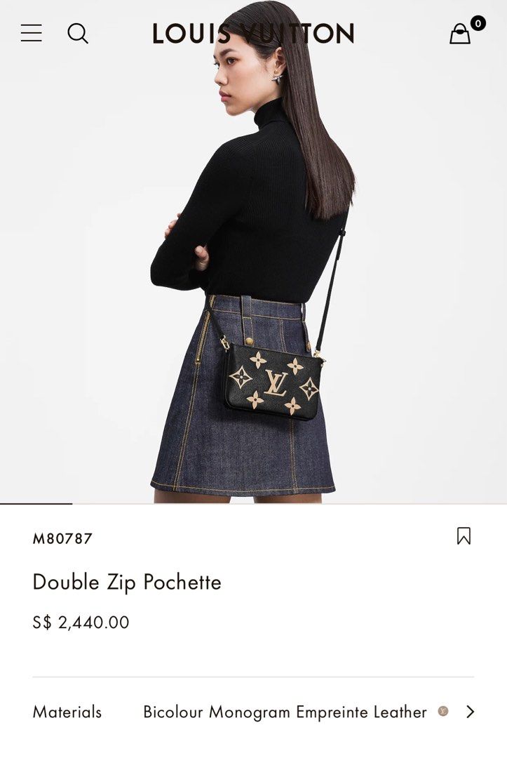 Shop Louis Vuitton MONOGRAM EMPREINTE Double Zip Pochette (M80787