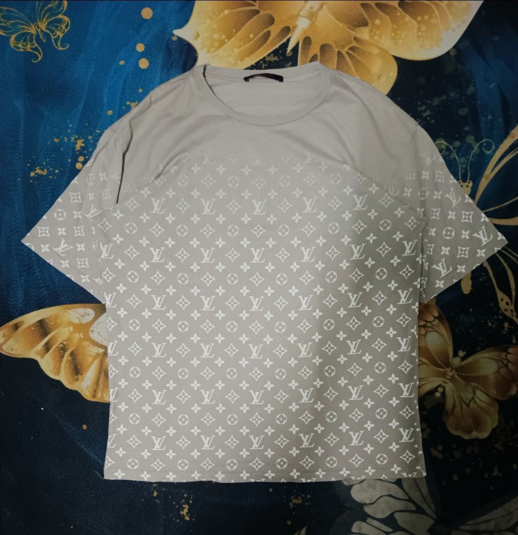 Louis Vuitton LV Monogram Gradient Cotton T-Shirt White & Gold