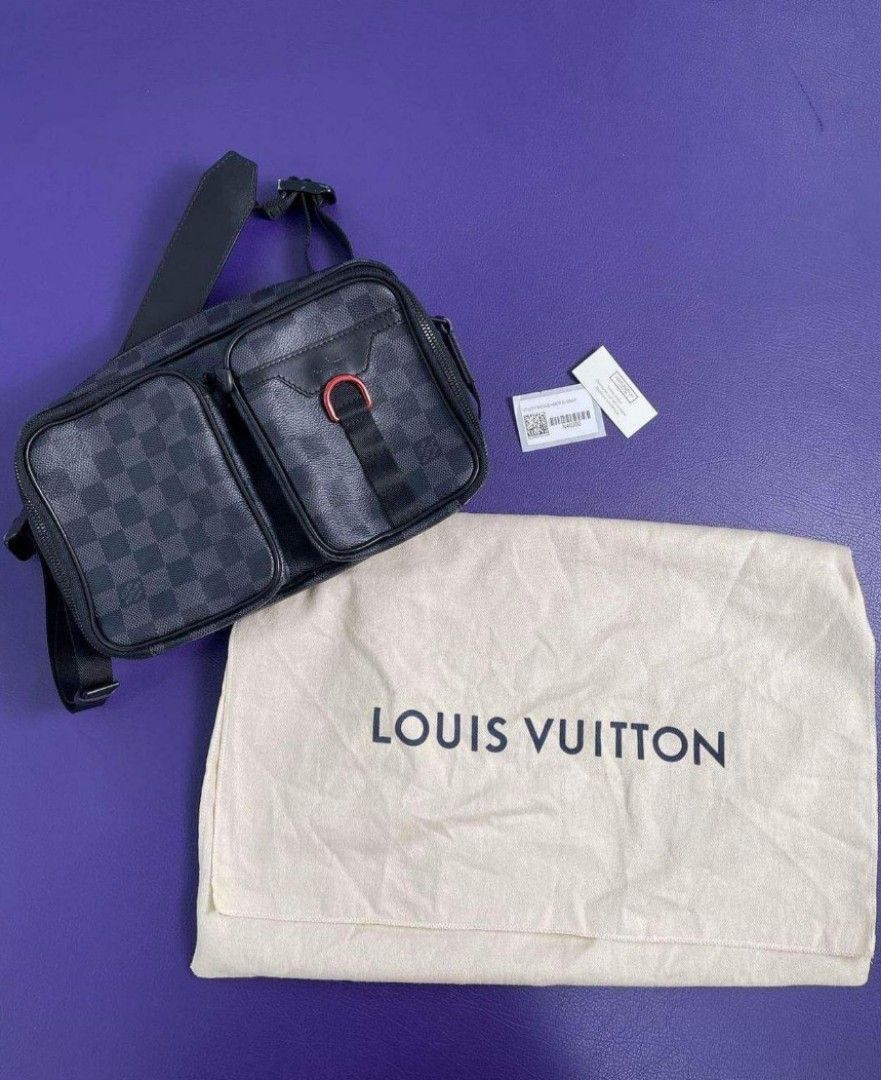 LV LV Unisex Outdoor Pouch Monogram Watercolor Blue Coated Canvas in 2023