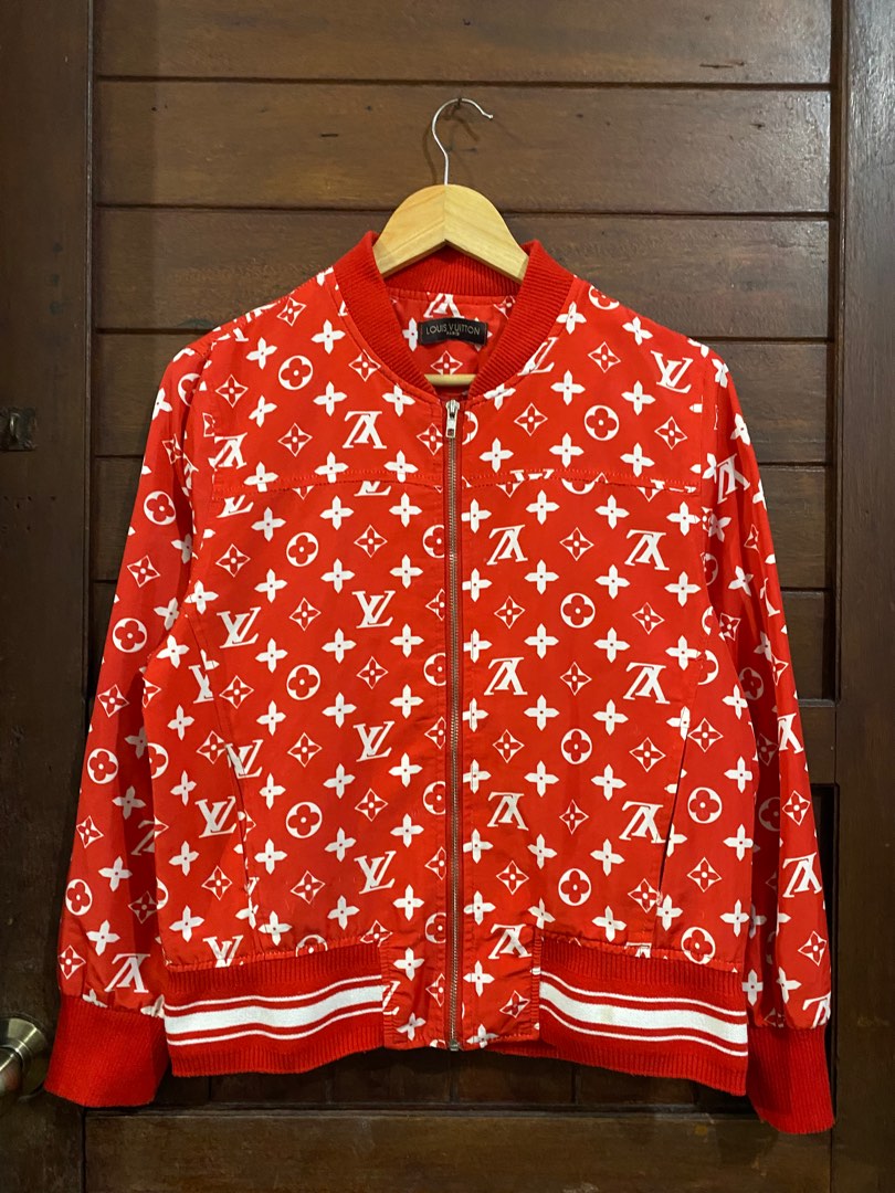 Louis Vuitton Supreme  Louis vuitton supreme, Red leather jacket