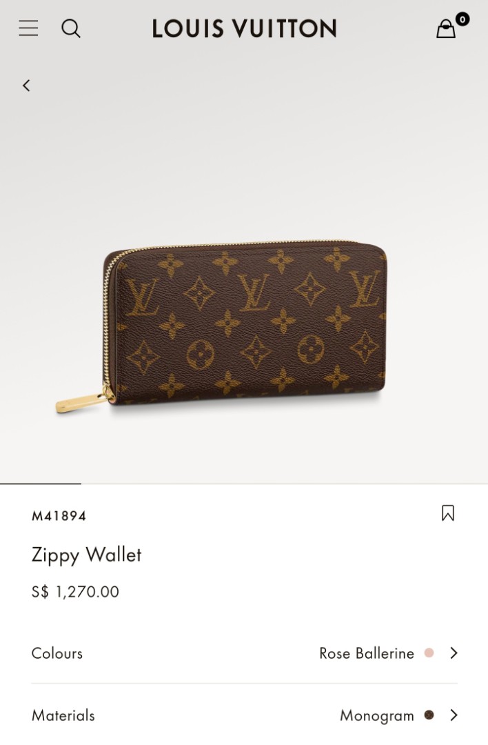 LOUIS VUITTON purse M41894 Zippy wallet Monogram canvas Brown Brown Wo –