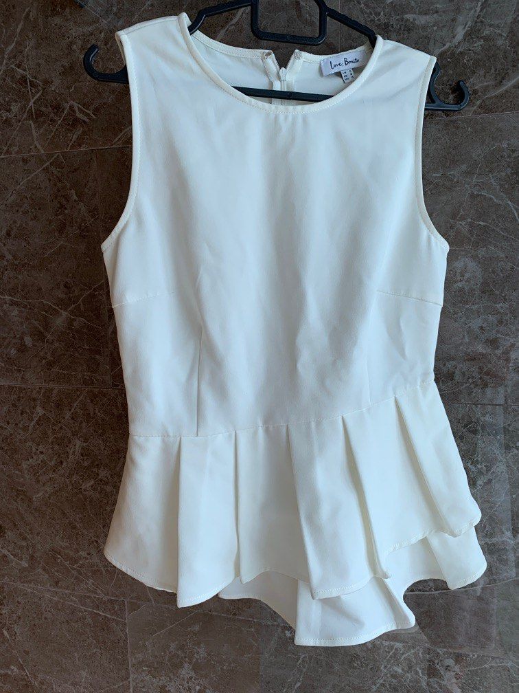 Love Bonito White Peplum Top sleeveless work wear not crop midi not ohvola mds collections fayth lovet hollyhoque events casual asymmetrical