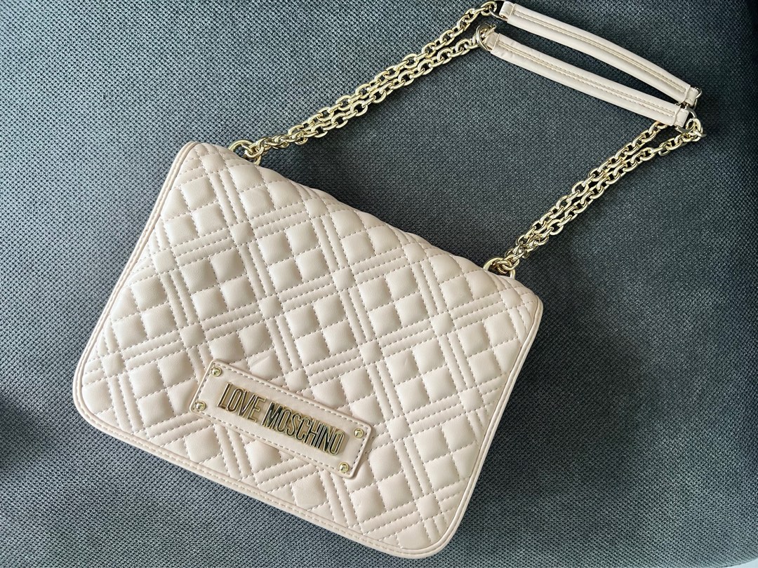 Love Moschino quilted logo plaque shoulder bag Luxury Bags