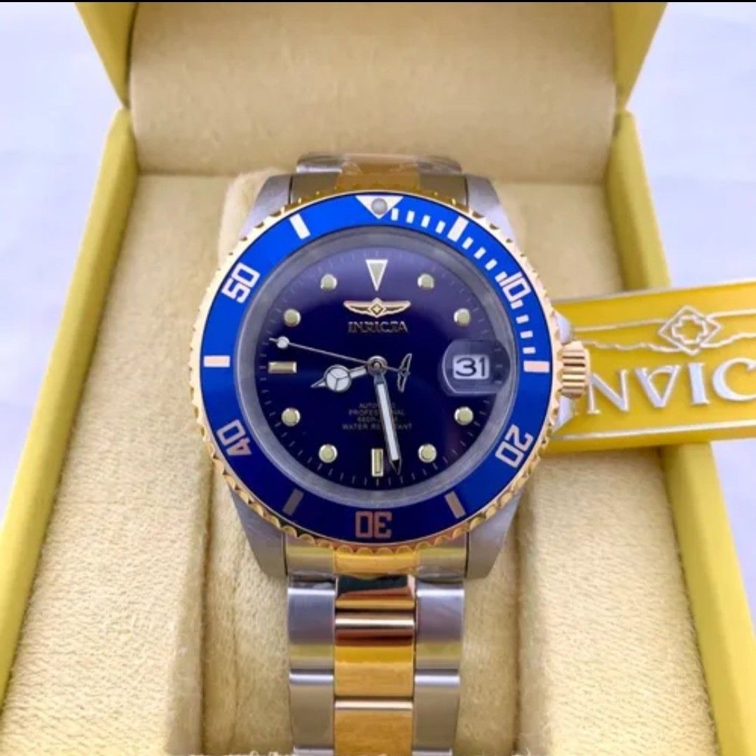 *Lowest Price*Invicta Pro Diver 200m Men's Automatic Blue Dial Two-tone  Stainless Steel Watch invicta Birthday gift birthday (BRAND NEW IN BOX)