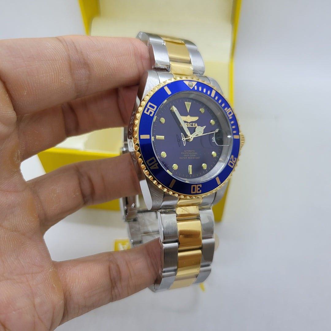 *Lowest Price*Invicta Pro Diver 200m Men's Automatic Blue Dial Two-tone  Stainless Steel Watch invicta Birthday gift birthday (BRAND NEW IN BOX)