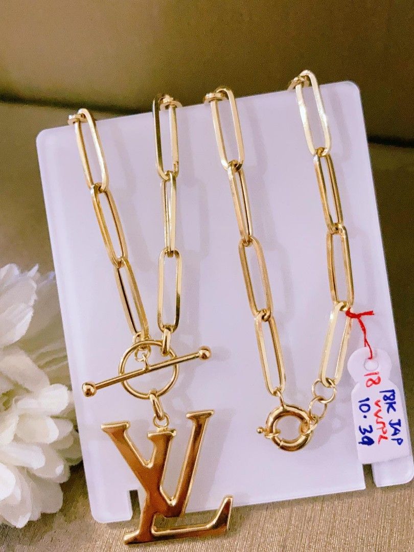 Louis vuitton paper clip necklace online