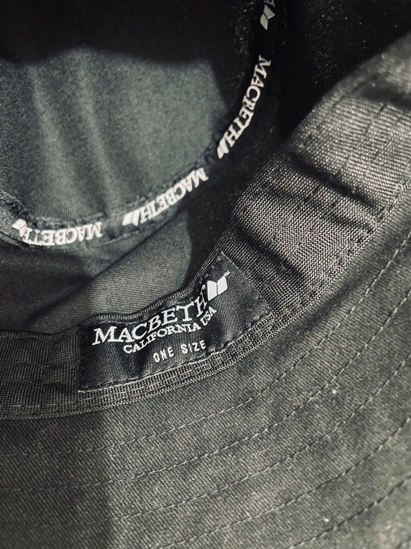MACBETH MAKUBESU BUCKET HAT BLACK (Category: Caps & Hats) located in Mandaluyong City. Submitted by miss_a18 (Listing ID 1239386256, Image 3). Description: Bought from SM worth around 1k RFS Too large for my small head 😊.