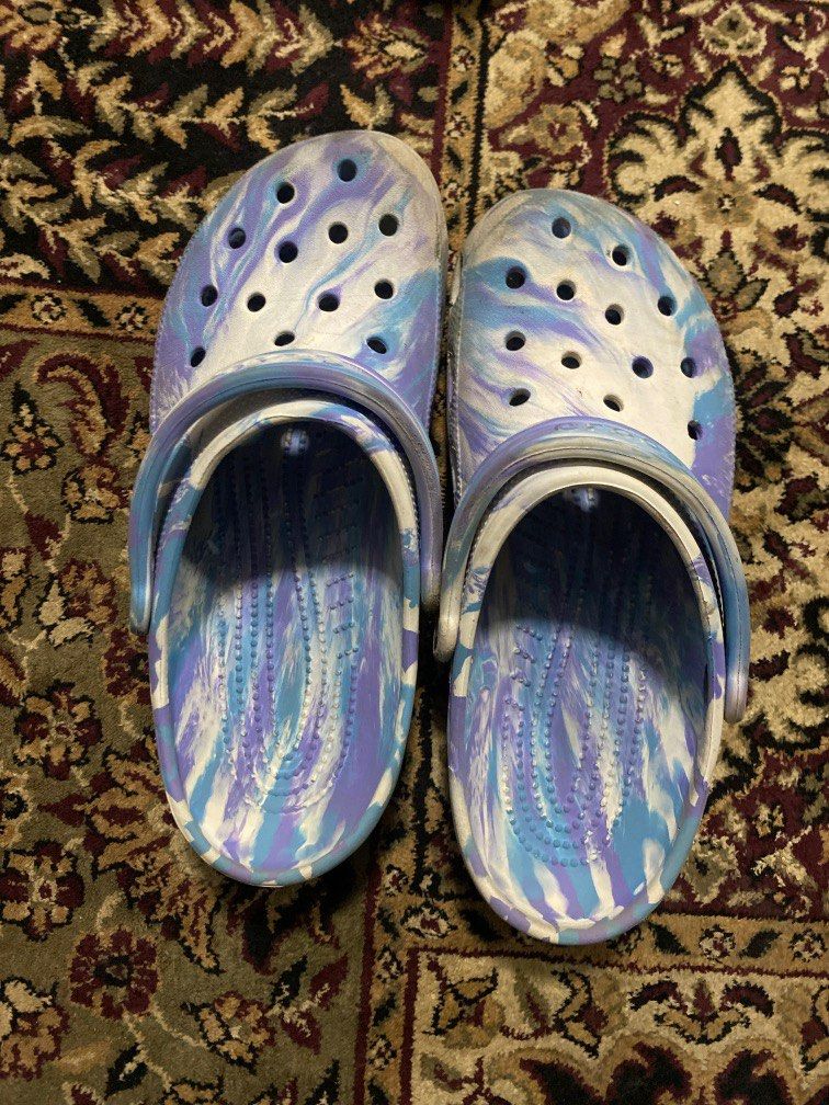 White and new arrivals blue crocs
