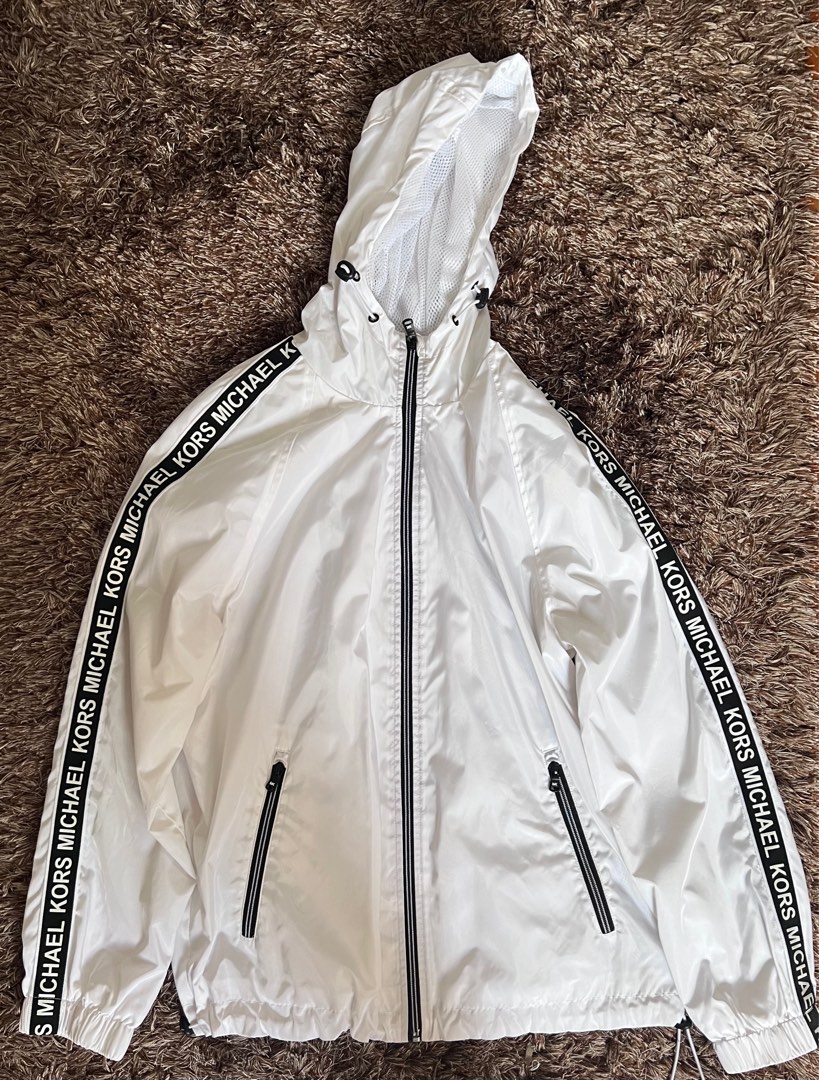 Michael kors white windbreaker discount